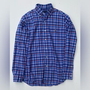 Ralph Lauren Men's Red and Blue Plaid Shirt